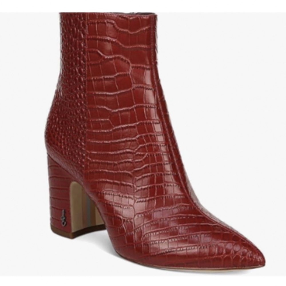 Sam Edelman Red Leather Booties